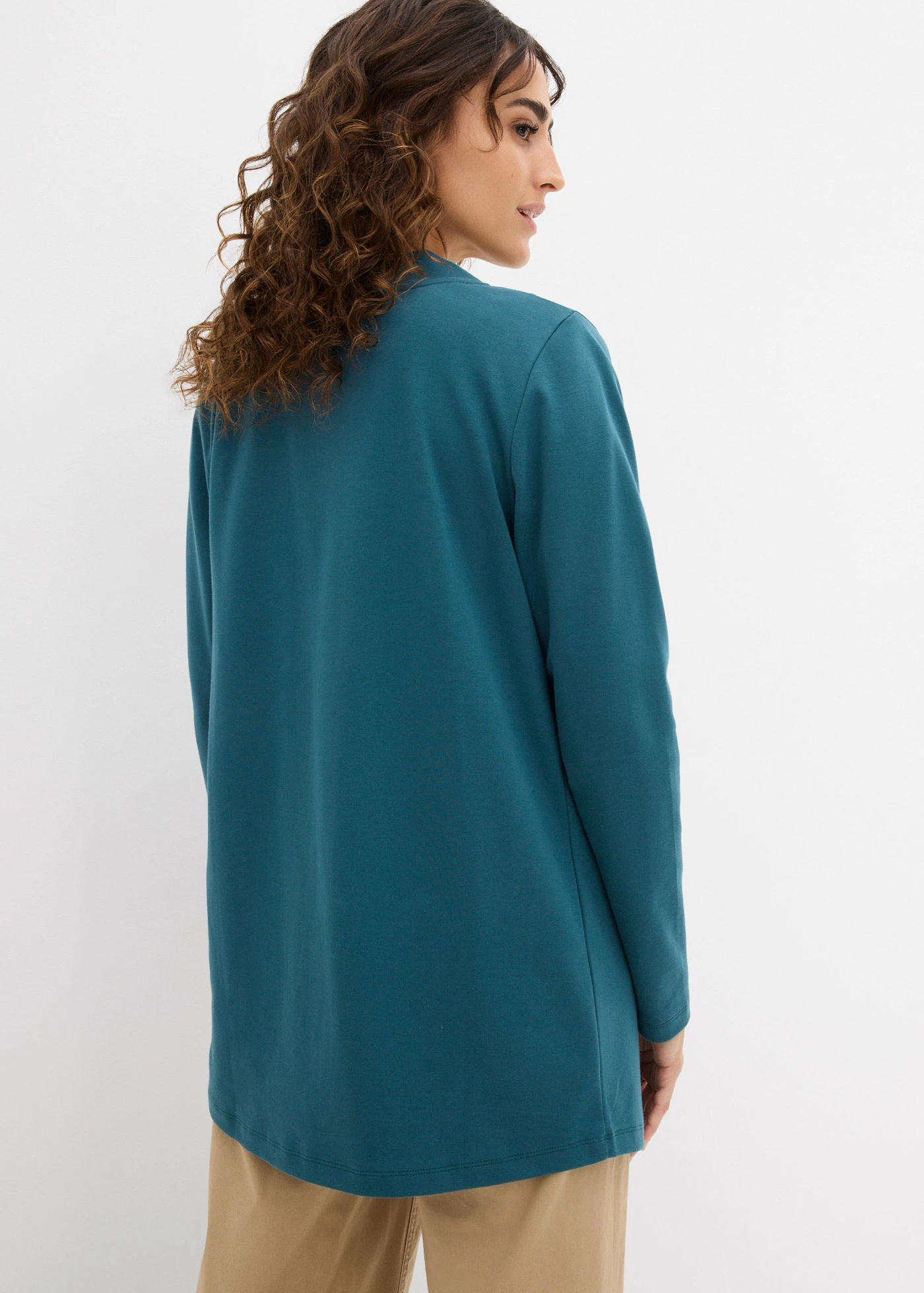 Cardigan van biologisch katoen • pepergroen • bonprix online shop