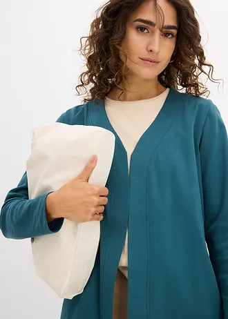 Cardigan van biologisch katoen • pepergroen • bonprix online shop