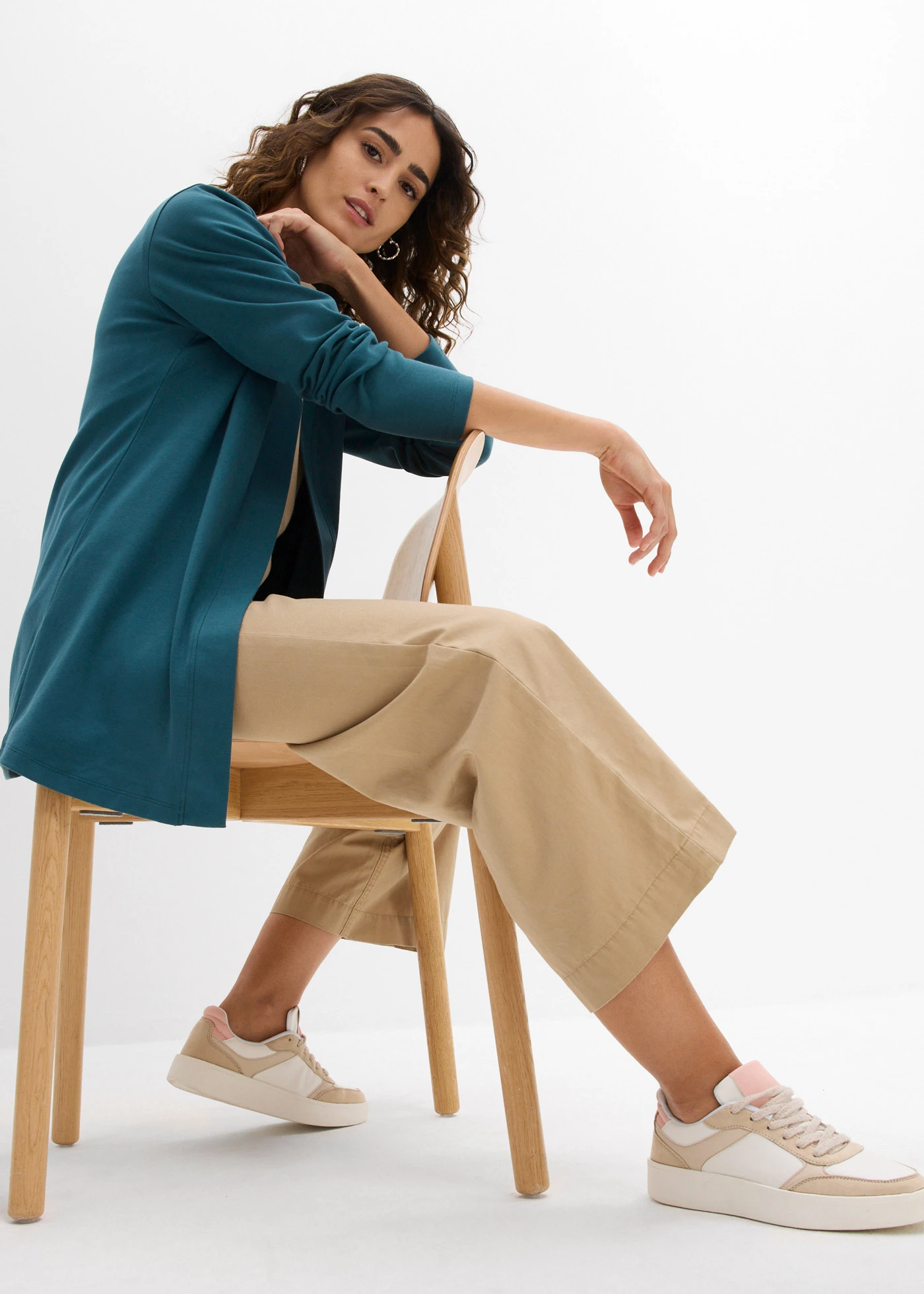 Cardigan van biologisch katoen • pepergroen • bonprix online shop