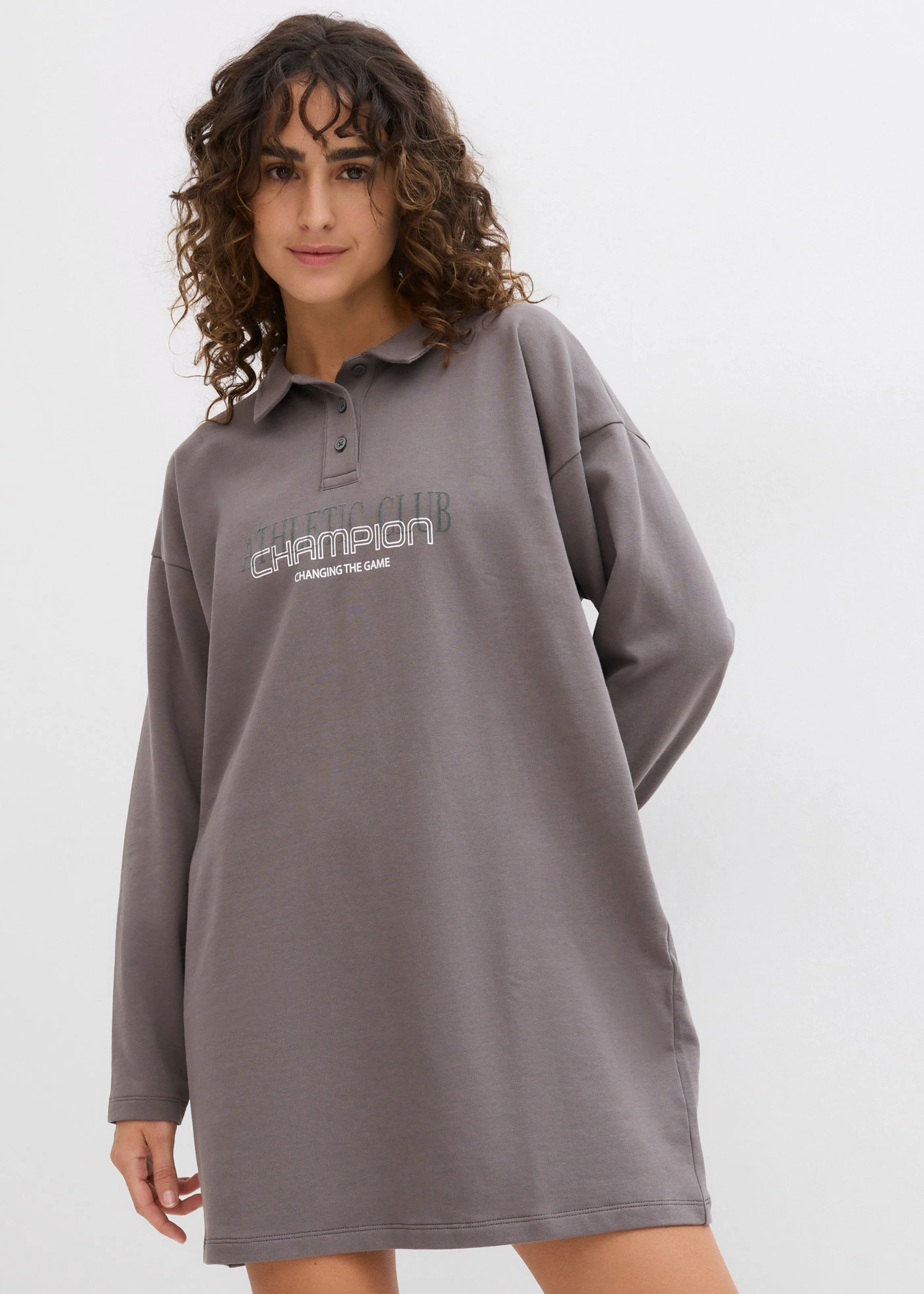 Sweatjurk van katoen • rookgrijs • bonprix online shop