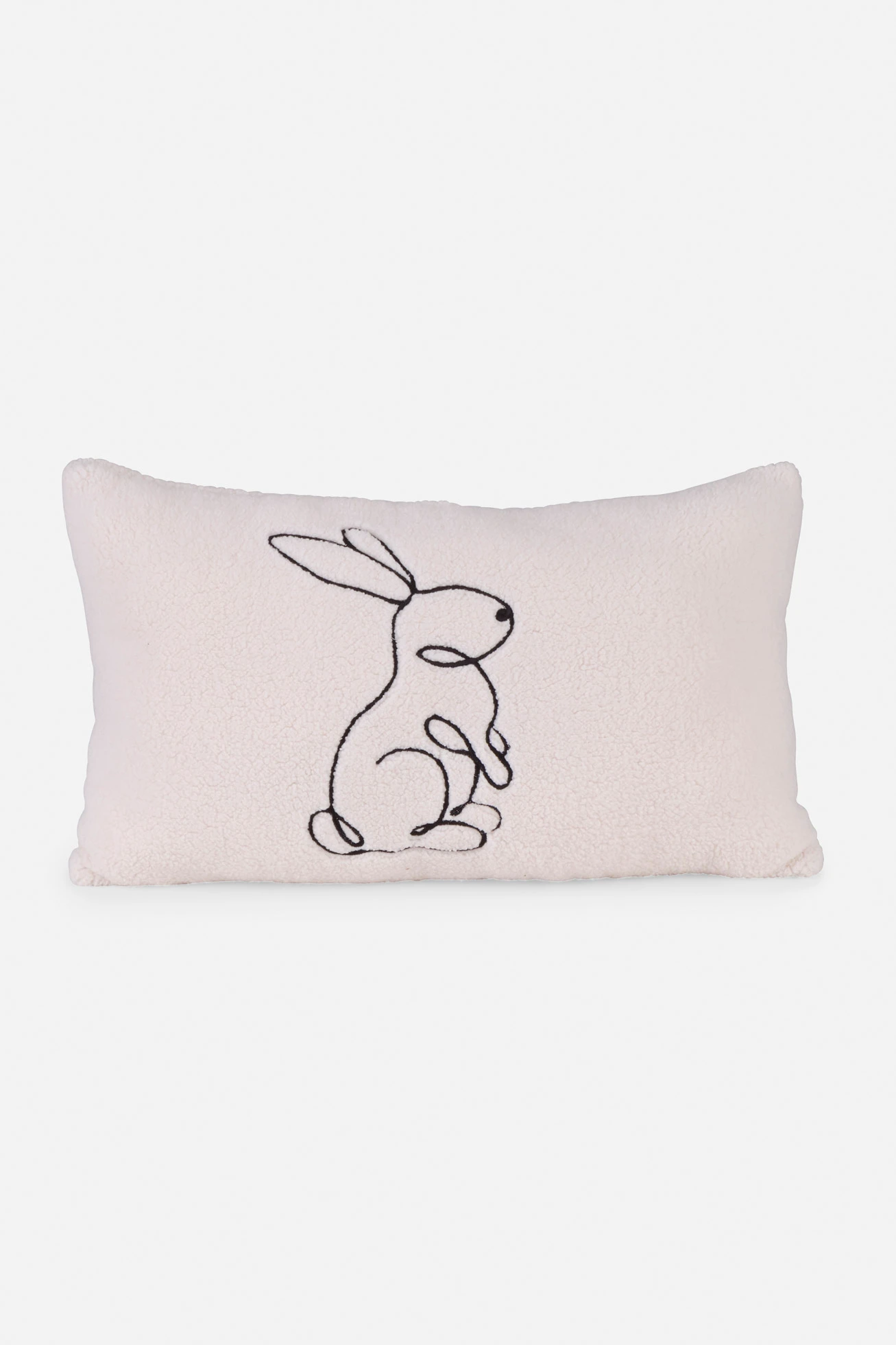 Coussin déco avec lapin brodé • blanc • Boutique bonprix