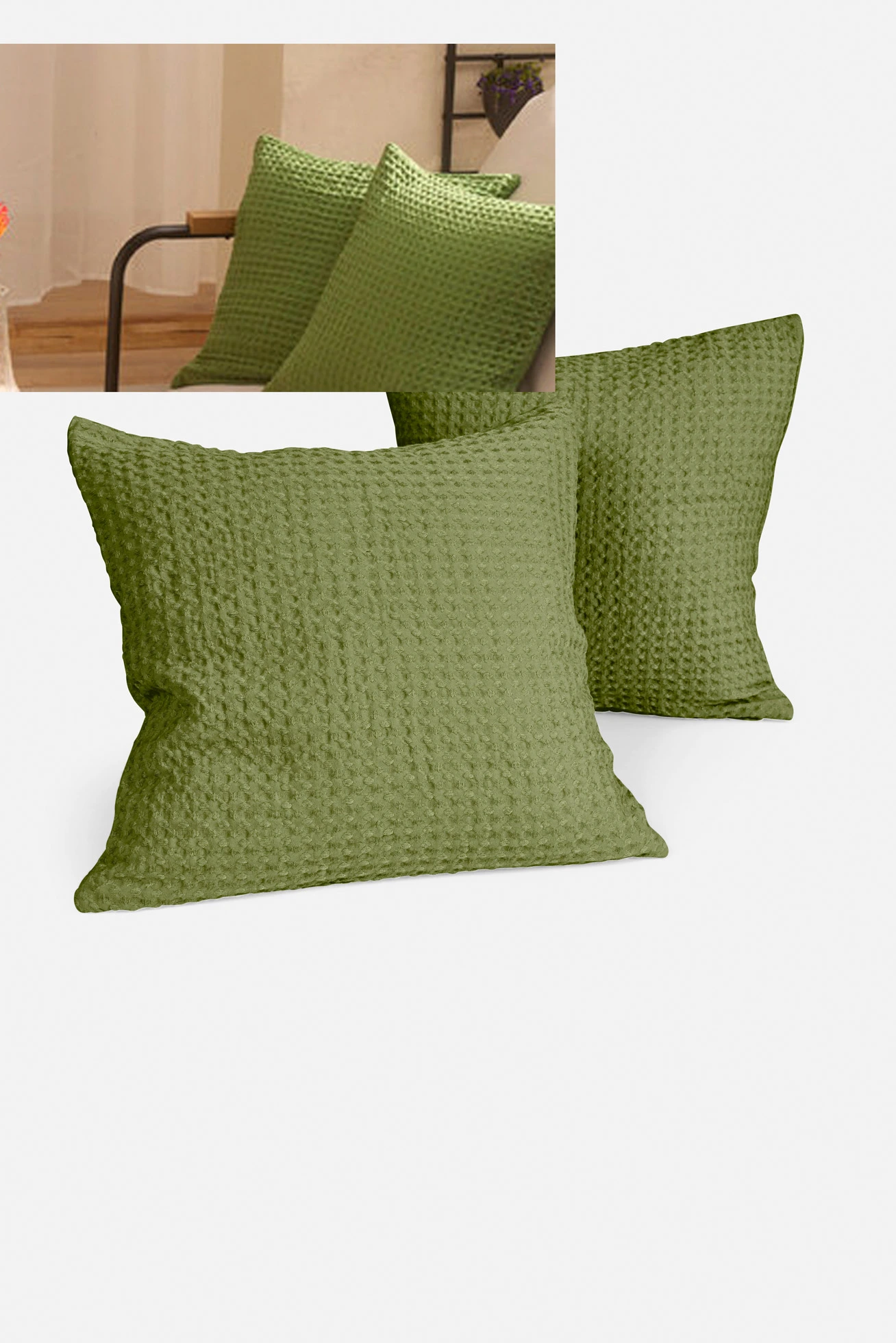 Piké párnahuzat (2 db-os csomag) • zöld • bonprix áruház