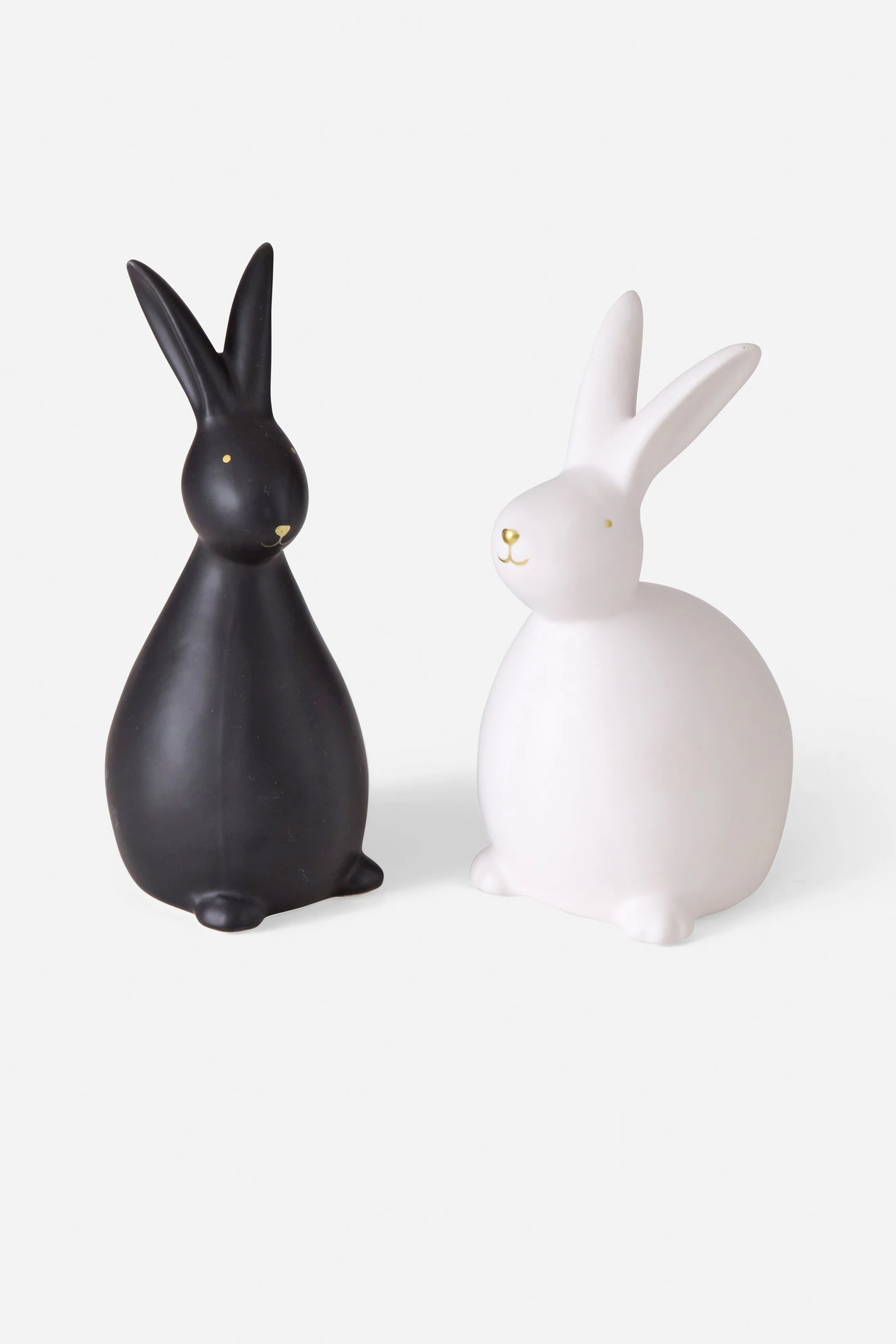 Dekorációs figura, nyuszi (2-részes szett) • fekete/fehér • bonprix áruház