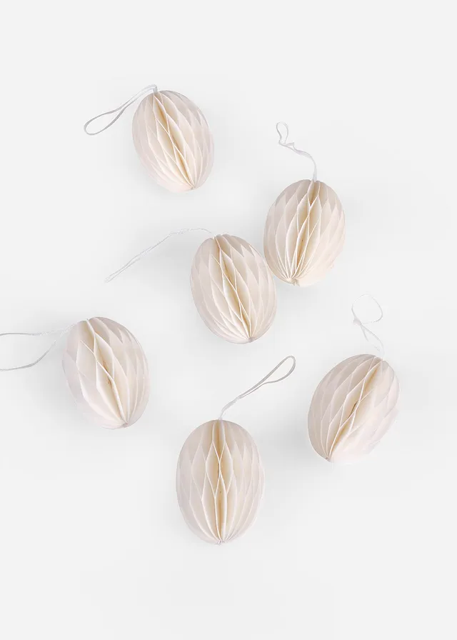 Hangdecoratie met papieren eieren (set van 6) • ecru • bonprix online shop