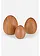 Objet déco Lot de 3 œufs de Pâques aspect bois, Couleur: beige naturel