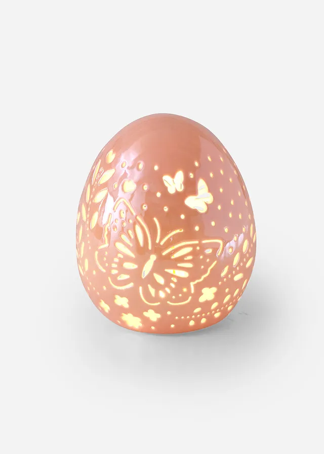 Decoratief ei met vlindermotief, Kleur: roze