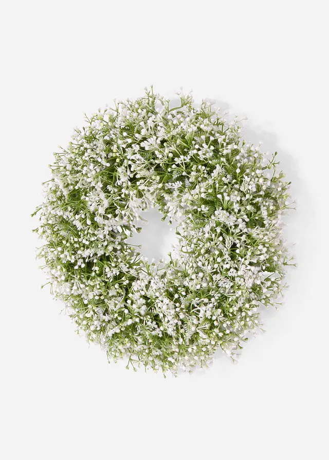 Couronne de porte avec gypsophile