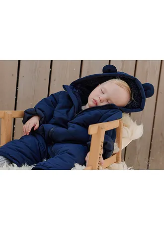 Kombinezon zimowy na podszewce z polarowego baranka, kolor: granatowy