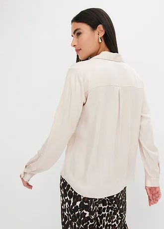 Blouse van prachtig satijn • sand • bonprix online shop