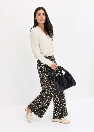 Blouse van prachtig satijn, Kleur: sand