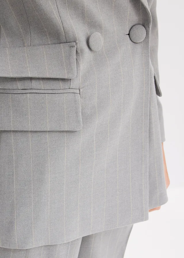 Blazer met krijtstrepen • grijs-beige gestreept • product-page.page-title-suffix