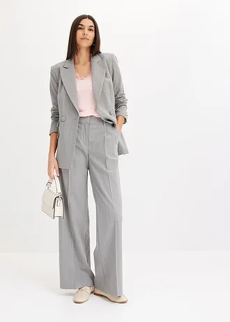 Pantaloni Marlene cu dungi subțiri • gri/bej cu dungi • magazin bonprix