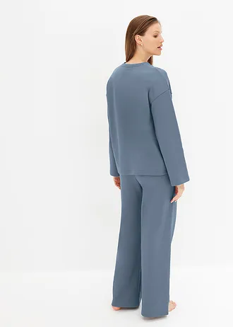 Tenue d'intérieur en molleton, Couleur: bleu fumée