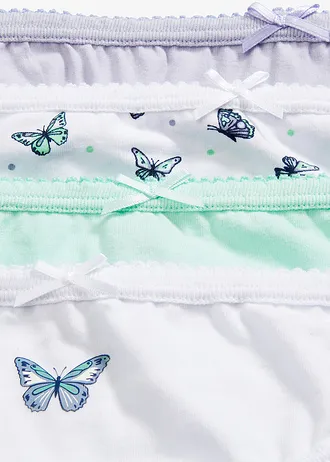 Slip (set van 7) • wit gedessineerd+paars poudre+mint • bonprix online shop