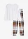 Meisjes pyjama (2-dlg. set), Kleur: wit-kastanjebruin geruit