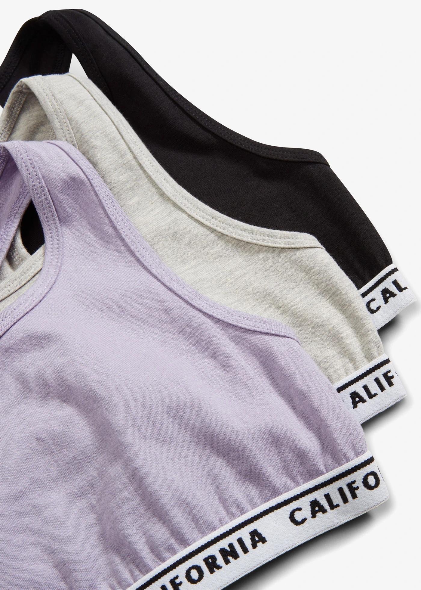 Bralette met zacht katoen (set van 5) • mauve+lichtgrijs gemêleerd+zwart • bonprix online shop