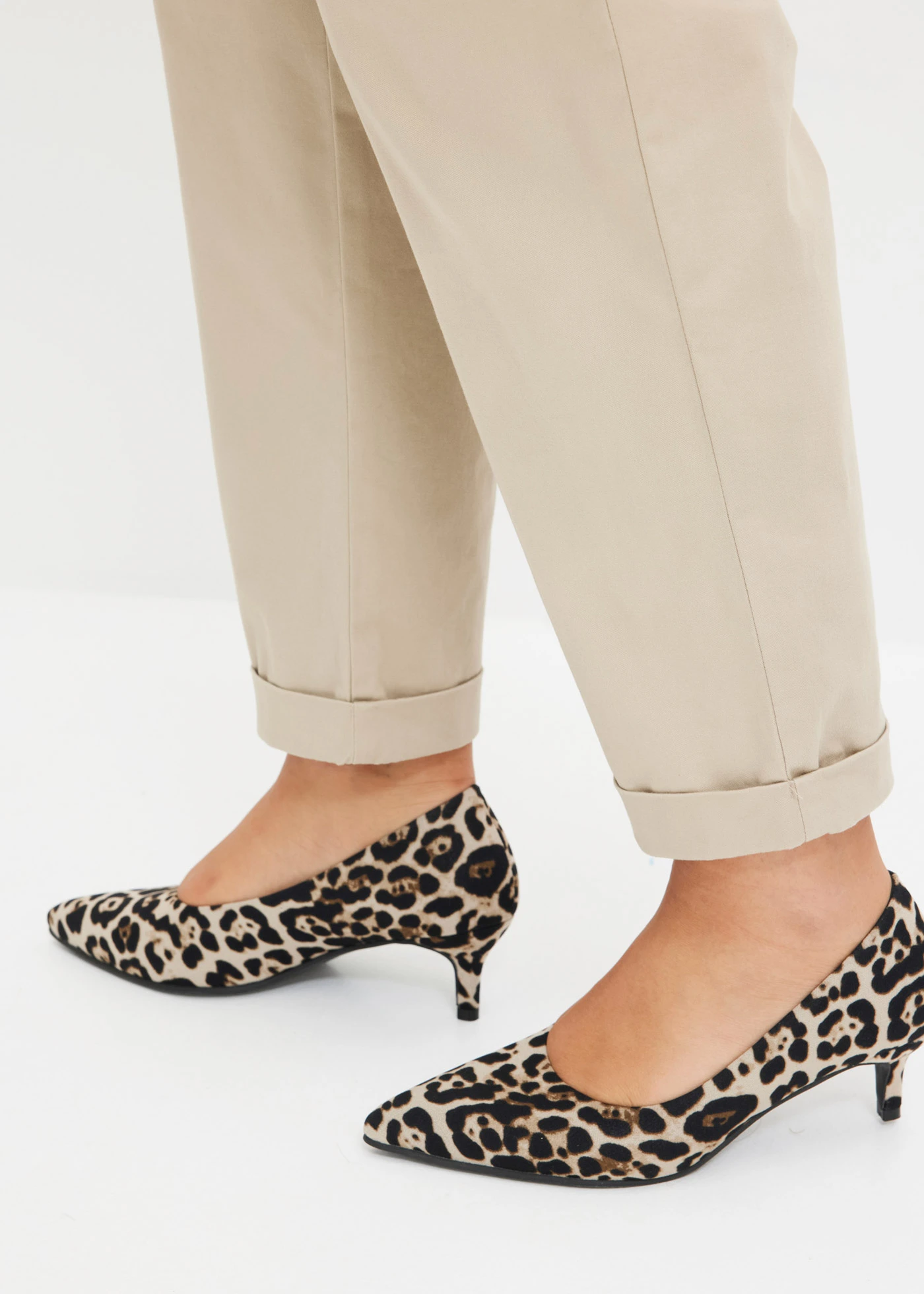 Lichte twill broek in paperbag stijl • sand plus size • bonprix online shop