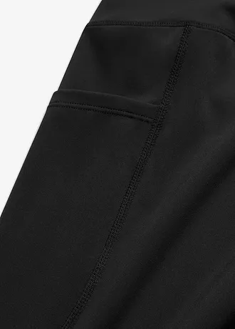 Komfort sport legging mobiltelefonos zsebbel, gyorsan szárad • fekete • bonprix áruház