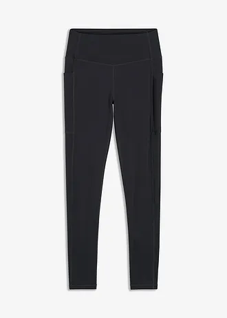 Komfort sport legging mobiltelefonos zsebbel, gyorsan szárad • fekete • bonprix áruház