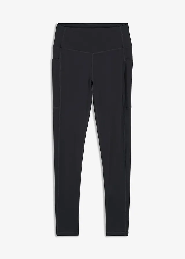 Komfort sport legging mobiltelefonos zsebbel, gyorsan szárad • fekete • bonprix áruház