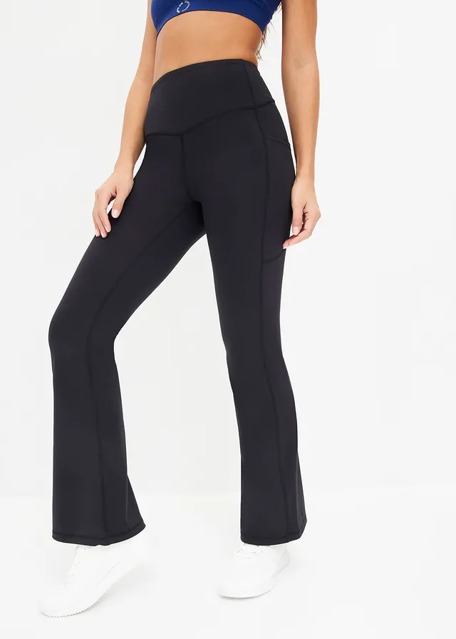 Legging de sport évasé et confortable avec poche portable, séchage rapide • noir • product-page.page-title-suffix