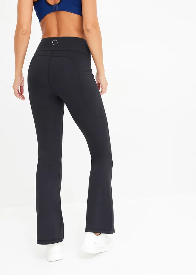 Legging de sport évasé et confortable avec poche portable, séchage rapide • noir • product-page.page-title-suffix