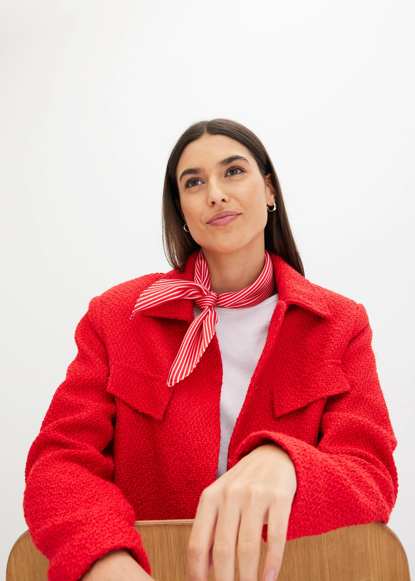 Šatka s pásikmi • jahodová/biela pásikovaná • obchod bonprix