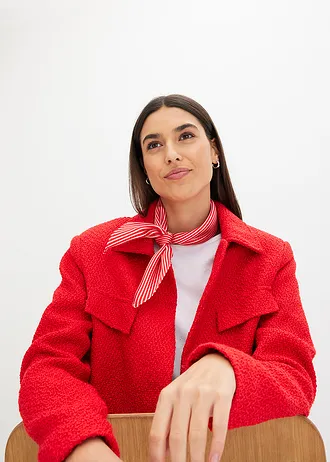 Foulard rayé en velours éponge • fraise/blanc rayé • Boutique bonprix