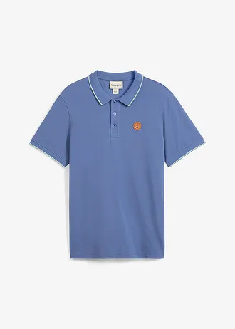 Piqué-poloshirt van biologisch katoen, Kleur: jeansblauw
