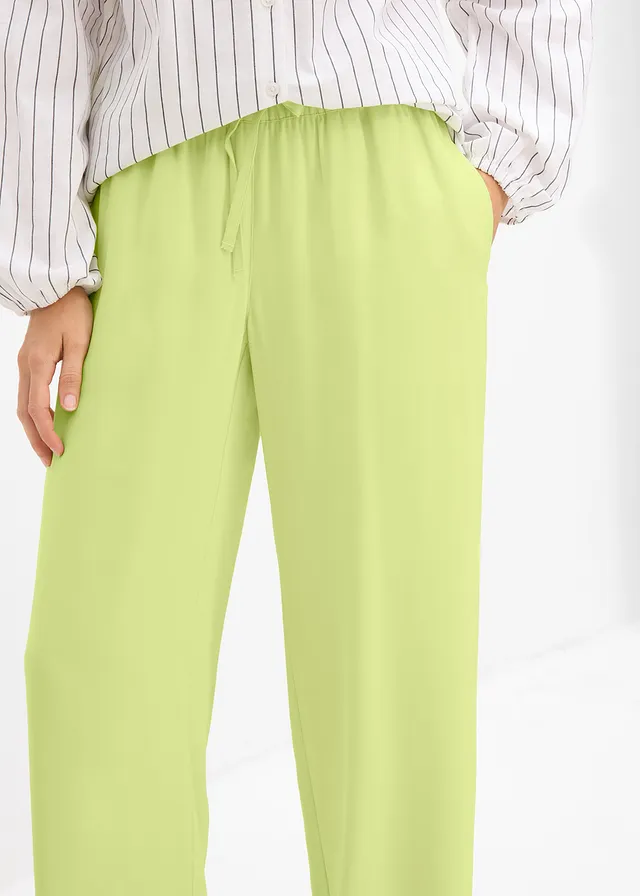 Marlene Dietrich broek van soepele viscose, Kleur: mintgroen