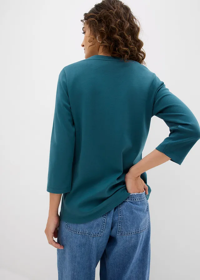 Bluză din bumbac organic 100% gros • verde-piper • magazin bonprix