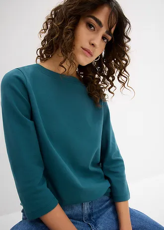 Bluză din bumbac organic 100% gros • verde-piper • magazin bonprix