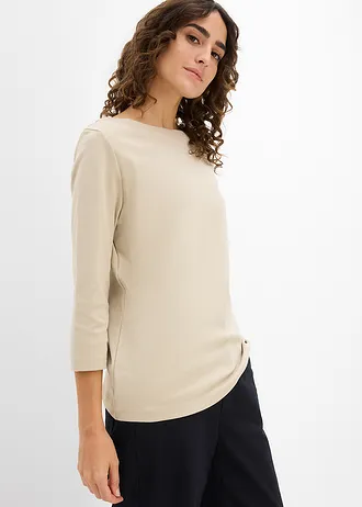 T-shirt z czystej, grubej bawełny organicznej • jasnobrązowy • sklep bonprix