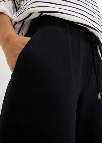 Bermude casual cu marginea întoarsă • negru • magazin bonprix