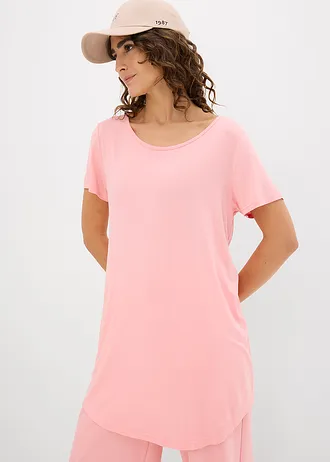 Longshirt, korte mouw, Kleur: soft roze