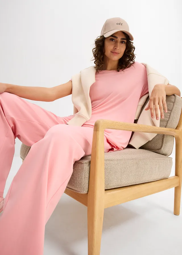 T-shirt long en viscose douce • rose dragée • product-page.page-title-suffix