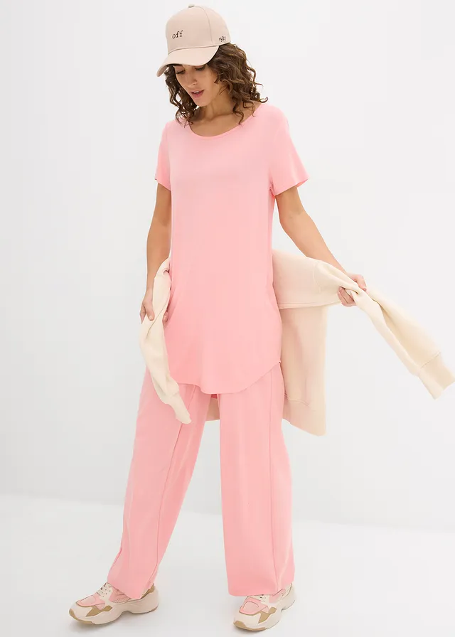 Longshirt, korte mouw, Kleur: soft roze