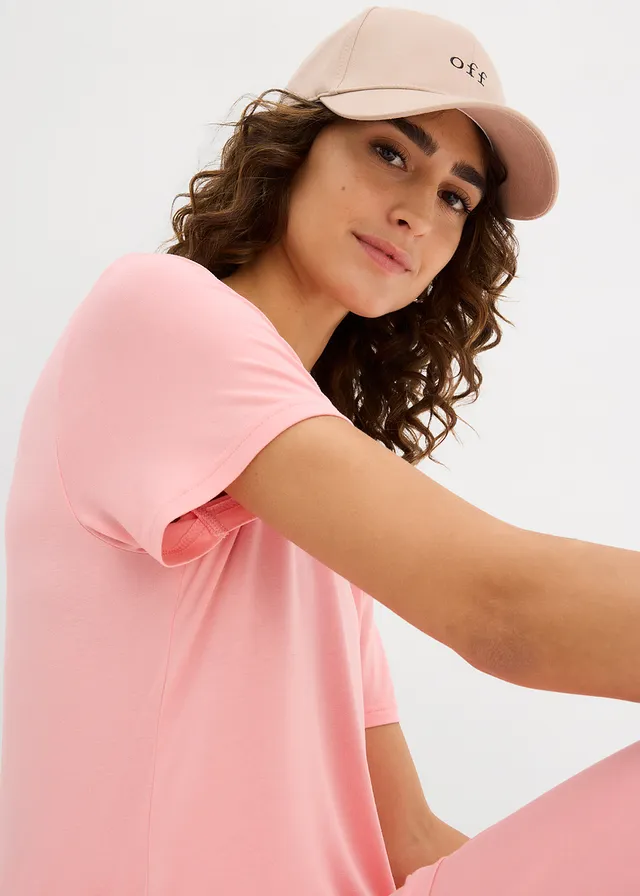 T-shirt long en viscose douce • rose dragée • product-page.page-title-suffix