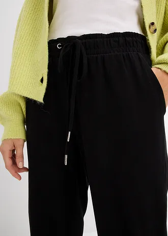 Pantaloni casual din bumbac cu stretch • negru • magazin bonprix