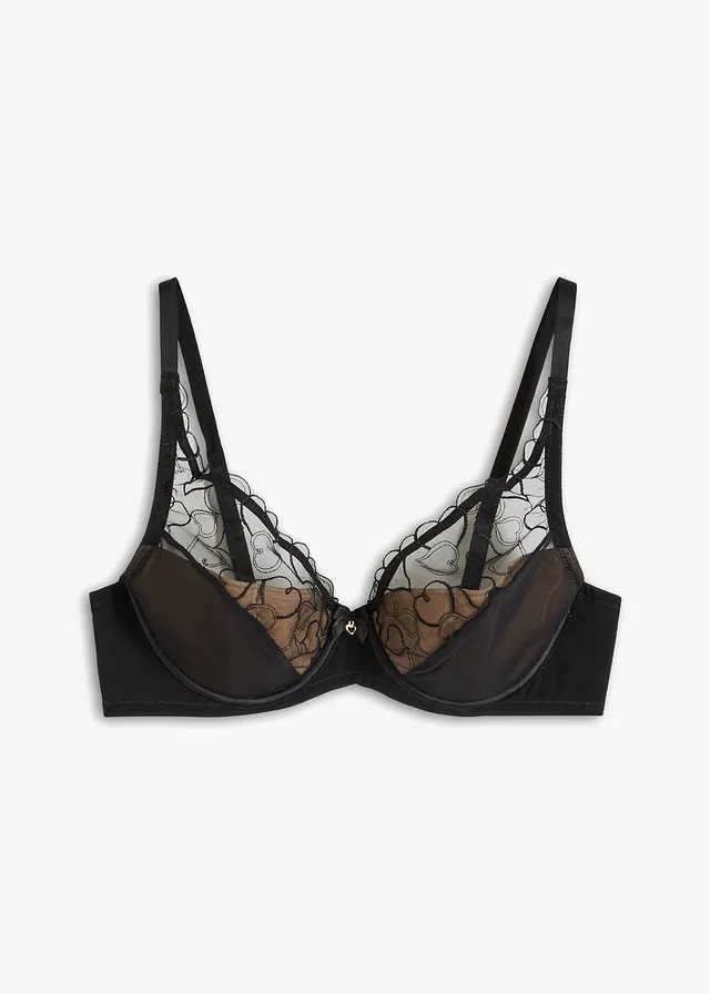 Sutien cu cupe și armătură, cu broderie elegantă