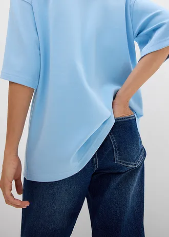 Tricou oversize din bumbac organic 100% greu • bleu • magazin bonprix