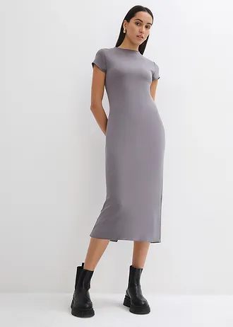 Žerzejové šaty z viskózové směsi • kouřově šedá • bonprix obchod