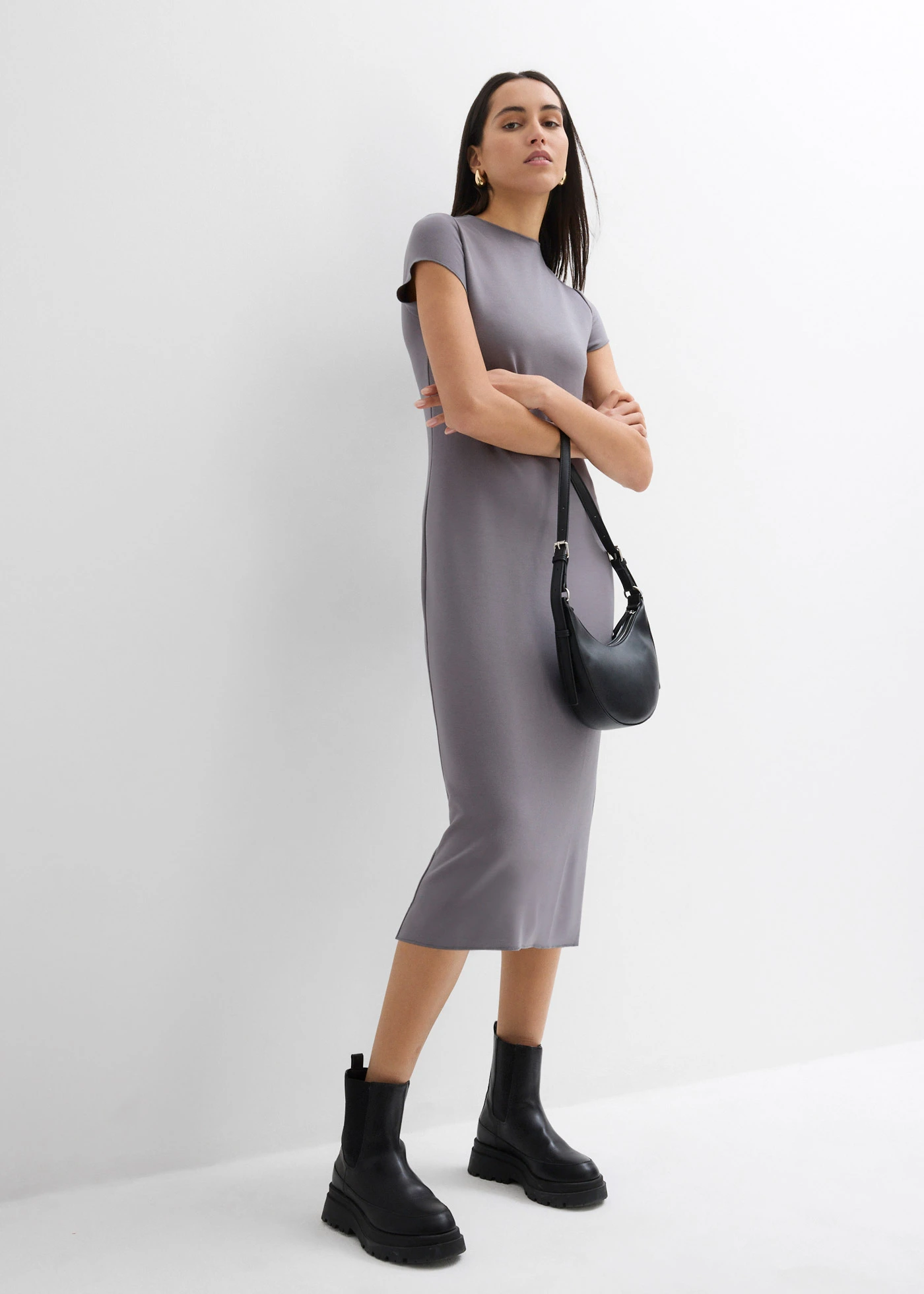 Žerzejové šaty z viskózové směsi • kouřově šedá • bonprix obchod