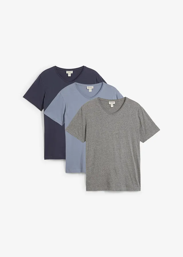 Tricou cu decolteu în V (set/3 buc.)