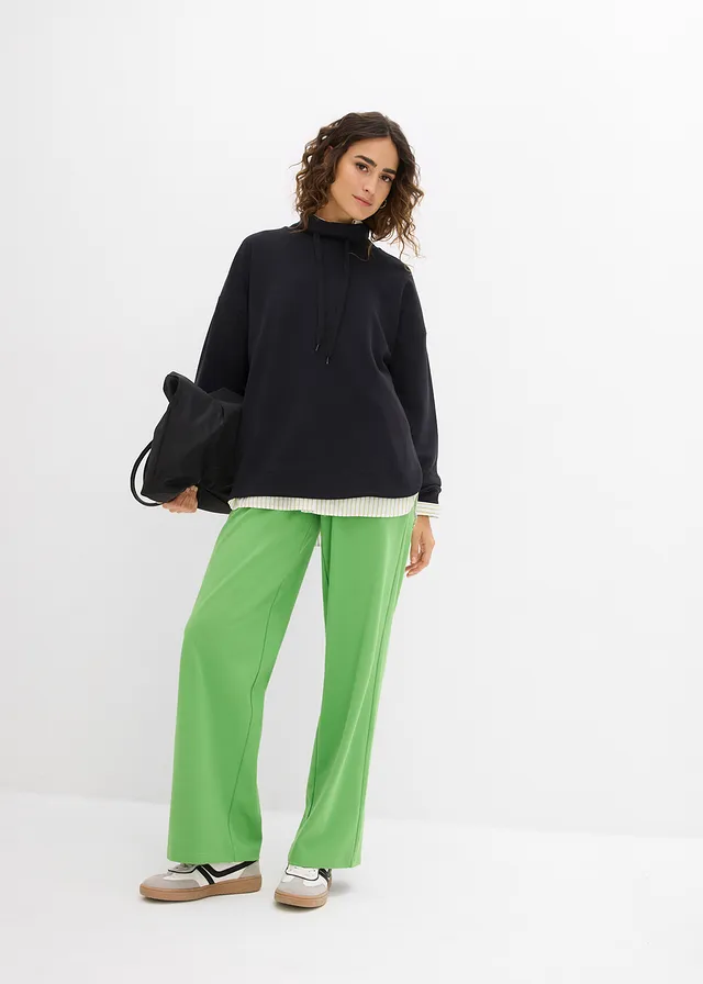 Wijde jersey broek van interlock • klavergroen • product-page.page-title-suffix