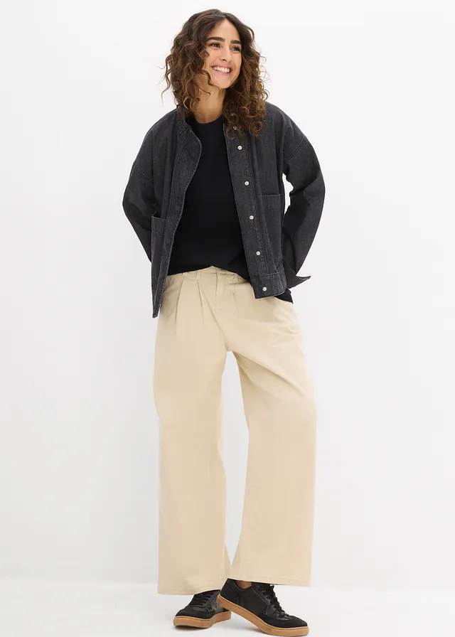 Oversized shirt van puur, zwaar biologisch katoen, Kleur: zwart