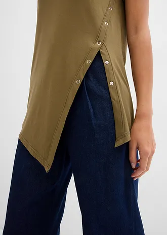 T-shirt z lekkiego dżerseju • zielony khaki • bonprix obchod