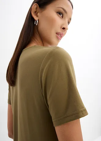 T-shirt z lekkiego dżerseju • zielony khaki • bonprix obchod