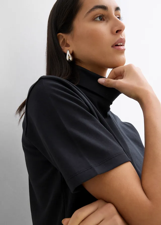 Shirt met col van biologisch katoen • zwart • product-page.page-title-suffix
