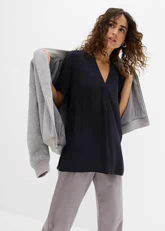 Tunică lungă din viscoză 100% • negru • magazin bonprix